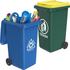 Mini Trash Can/Recycle Bin Pencil Holder for Desks, Blue/Green