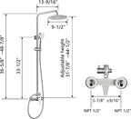 Shower Faucet -Shower System，Shower Faucets Sets Complete - Outdoor Shower Kit/Outdoor Shower Enclosure/Outdoor Shower Fixtures W/ SS304 Shower Head with Handheld High Pressure, Brushed Nickel