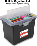 Staples File Folder Tote, Portable Filing Box for Letter Size Hanging Files