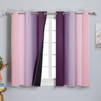 Estelar Textiler Pink and Purple Blackout Curtains 54 Inch Length, Light - Image 2