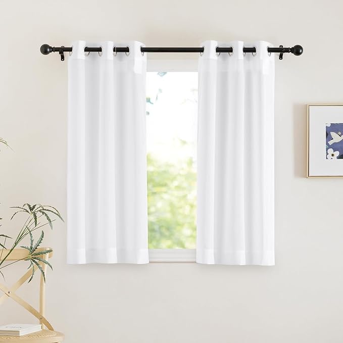 NICETOWN White Sheer 54 inch Length Curtains, Grommet Soft Voile Sheer Light by NICETOWN