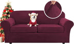 H.VERSAILTEX Real Velvet Plush 3 Piece Stretch Sofa Covers Couch Covers by HVERSAILTEX