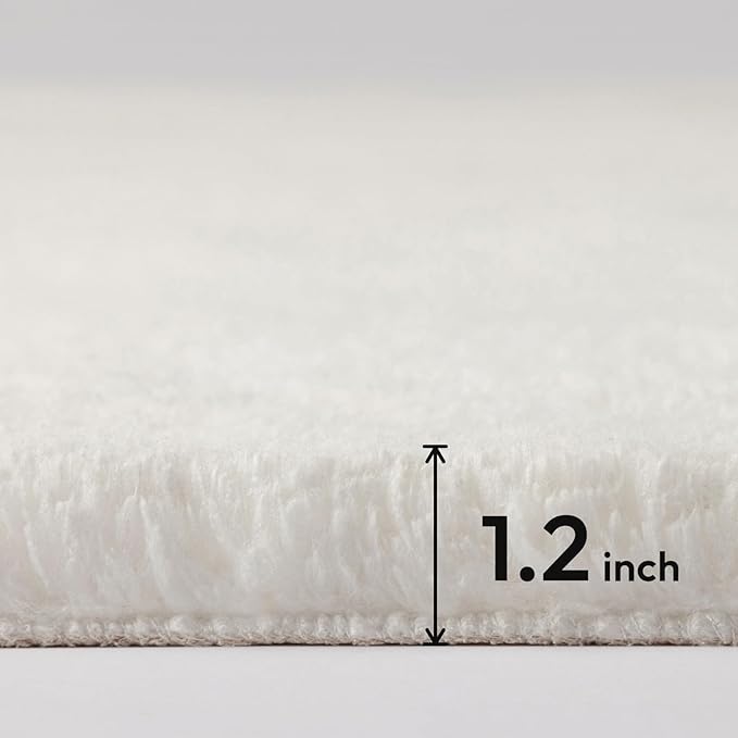 Ashler Faux Fur Rug, Upgraded Soft Faux Rabbit Fur White Area Rugs, 2 x 6 Feet - Image 3