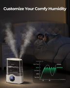 Homvana Humidifier Large Room, 7L (807ft²) Smart Warm and Cool Mist, Top-Fill Humidifiers for Bedroom Baby Nursery Grow Tent, Auto Adapt Mist Quick Air Humidity Indoor, Easy to Clean, Quiet, Diffusers
