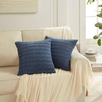 Fancy Homi 4 Packs Dusty Blue Decorative Throw Pillow Covers 22x22 Inch - Image 6
