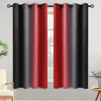 Yakamok Blackout Ombre Black and Red Curtains by Yakamok