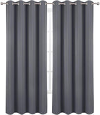 LEMOMO Blackout Curtains 52 x 120 Inch Long Grey Curtains Set of 2 Panels Room - Image 2