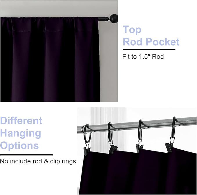 Simplebrand Ava Blackberry Short Blackout Curtains - Image 4