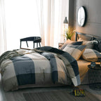 mixinni Full Comforter Set Men Boys Geometric Checkered Plaid Printed Bedding Comforter for All Season Soft Lightweight Bedding Set-Full Size