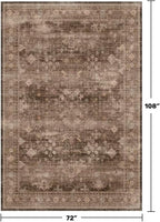 Hazo Haus Taupe Brown Living Room Rug 6x9 - Image 2