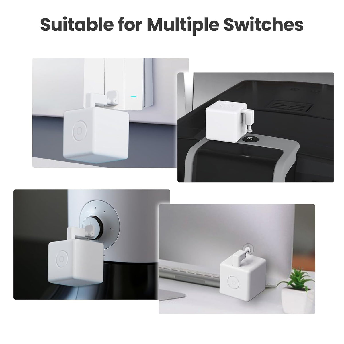 MOES Fingerbot Plus Smart Button Pusher No Wiring Switch, Upgrade with Touch Control, Work with Smart Life App, Add MOES Tuya Bluetooth Hub Make it Compatible with Alexa,Google Home and Timer Control