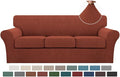 Turquoize 4 Piece Sofa Covers for 3 Cushion Couch Sofa Slipcover Soft Couch by Turquoize