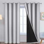 Yakamok 100% Blackout Window Curtain Panels, Heat and Full Light Blocking Drapes by Yakamok