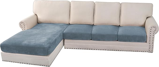 H.VERSAILTEX Velvet Stretch Sectional Couch Covers by HVERSAILTEX