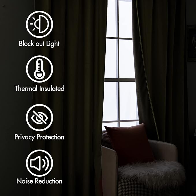 MIULEE Velvet Curtains 96 inches 2 Panels - Image 5