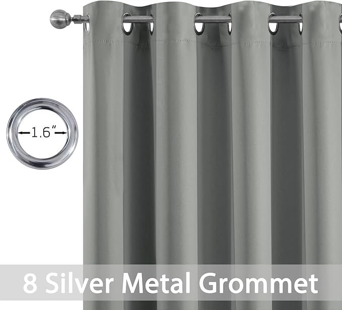 Yakamok Dove Grey Room Darking 108 Inch Length 2 Panel Sets - Image 2