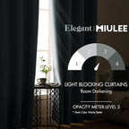 MIULEE Blackout Room Darkening Curtains Thermal Insulated Drapes Solid Window - Image 2