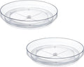 2 Pack 9 Inch Clear Acrylic Lazy Susan 360° Turntable Organizer Spice Rack
