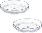 2 Pack 9 Inch Clear Acrylic Lazy Susan 360° Turntable Organizer Spice Rack