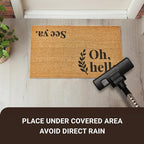 KANKUN Coco Coir Door Mat with Heavy Duty Backing, Welcome Doormat, Doormat - Image 6