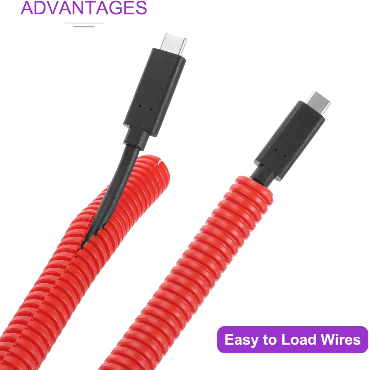 DMiotech 20ft Wire Loom Split Tubing 1/2 Inch(12.7 mm) ID Red