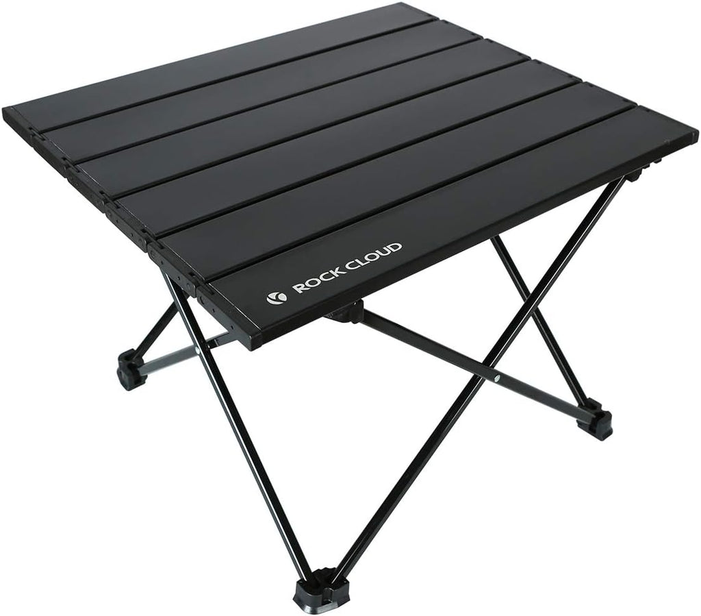 ROCK CLOUD Portable Camping Table Ultralight Aluminum Folding Beach Table Camp for Camping Hiking Backpacking Outdoor Picnic, Black