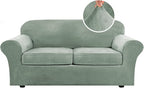 H.VERSAILTEX Real Velvet Plush 3 Piece Stretch Sofa Covers Couch Covers by HVERSAILTEX