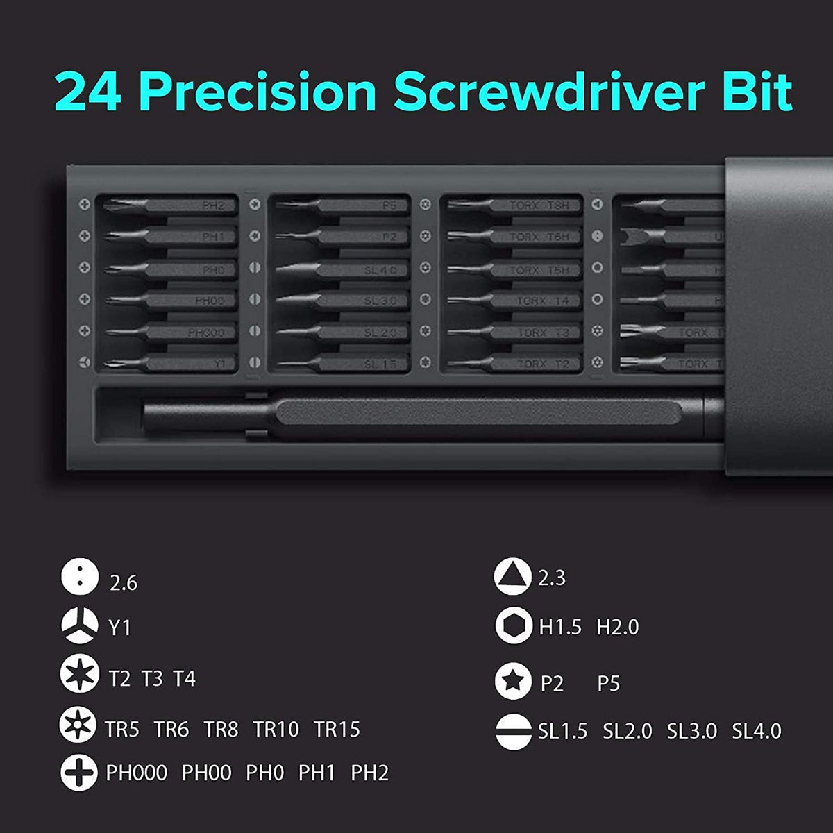 Xiaomi Mi Precision Screwdriver Set, 24 Magnetic Driver Bit Set, Pocket Screwdriver Tool Set, Mini Screwdriver Kit, Repair Tool Kit for Electronics