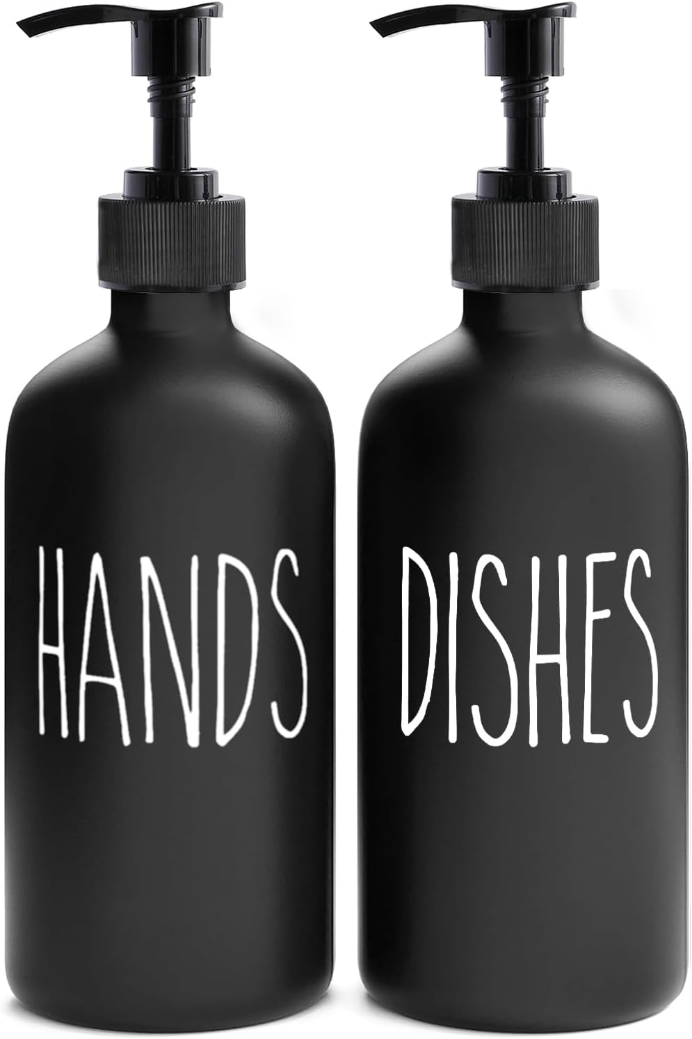 MOMEEMO Soap Dispenser Bathroom Set, Black & White