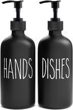 MOMEEMO Soap Dispenser Bathroom Set, Black & White