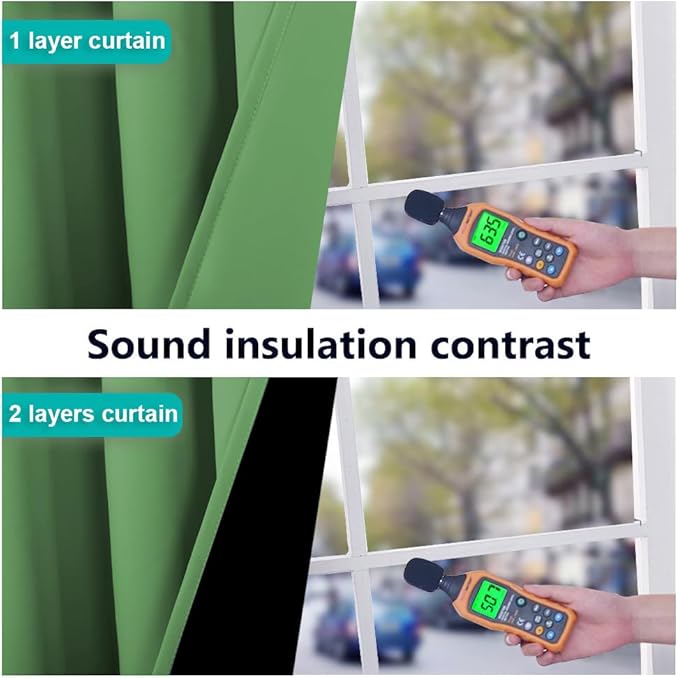 NICETOWN Full Shade Curtain Panels, Forest Green, Pair of Thermal Insulated & - Image 4