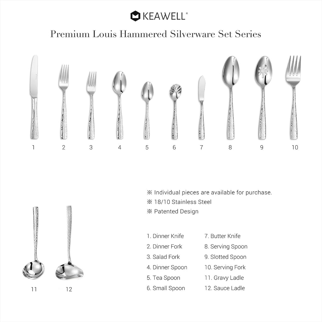 Premium Louis Hammered Utensil Set (Hostess Serving Utensil Set)