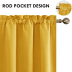 DWCN Yellow Room Darkening Blackout Curtains - Image 4
