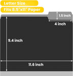 SUNEE File Folders, 120 Pack Manilla Folders 8.5 x 11, 1/3 Cut Tab for Easy Labeling and Organization, Durable Standard Paper for Home, Office, School Filing, Black