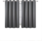 LEMOMO Blackout Curtains 66 x 54 Inch Long Frost Grey Curtains Set of 2 Panels - Image 2
