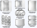 Leonyo Non-Toxic Stainless Steel Bakeware Baking Sheet Set of 10 with Lid