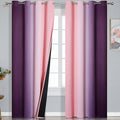 Ombre Pink and Purple Blackout Curtains 96 Inches Long, Full Room Darkening by ESTELARTEXTILER