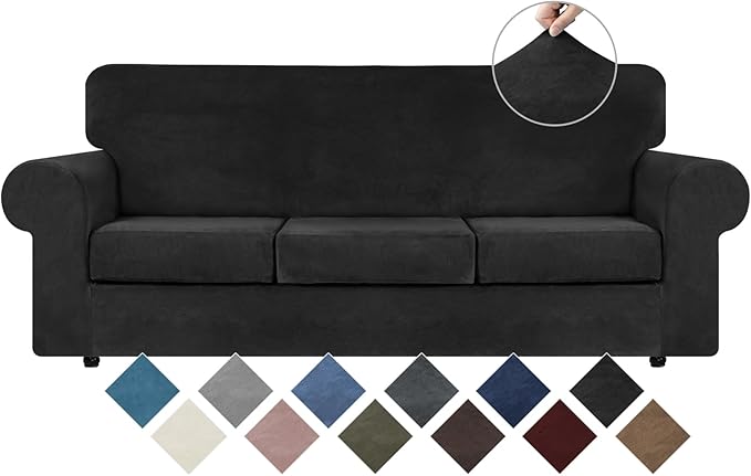 WEERRW 4 Pieces Velvet High Stretch Couch Covers by WEERRW