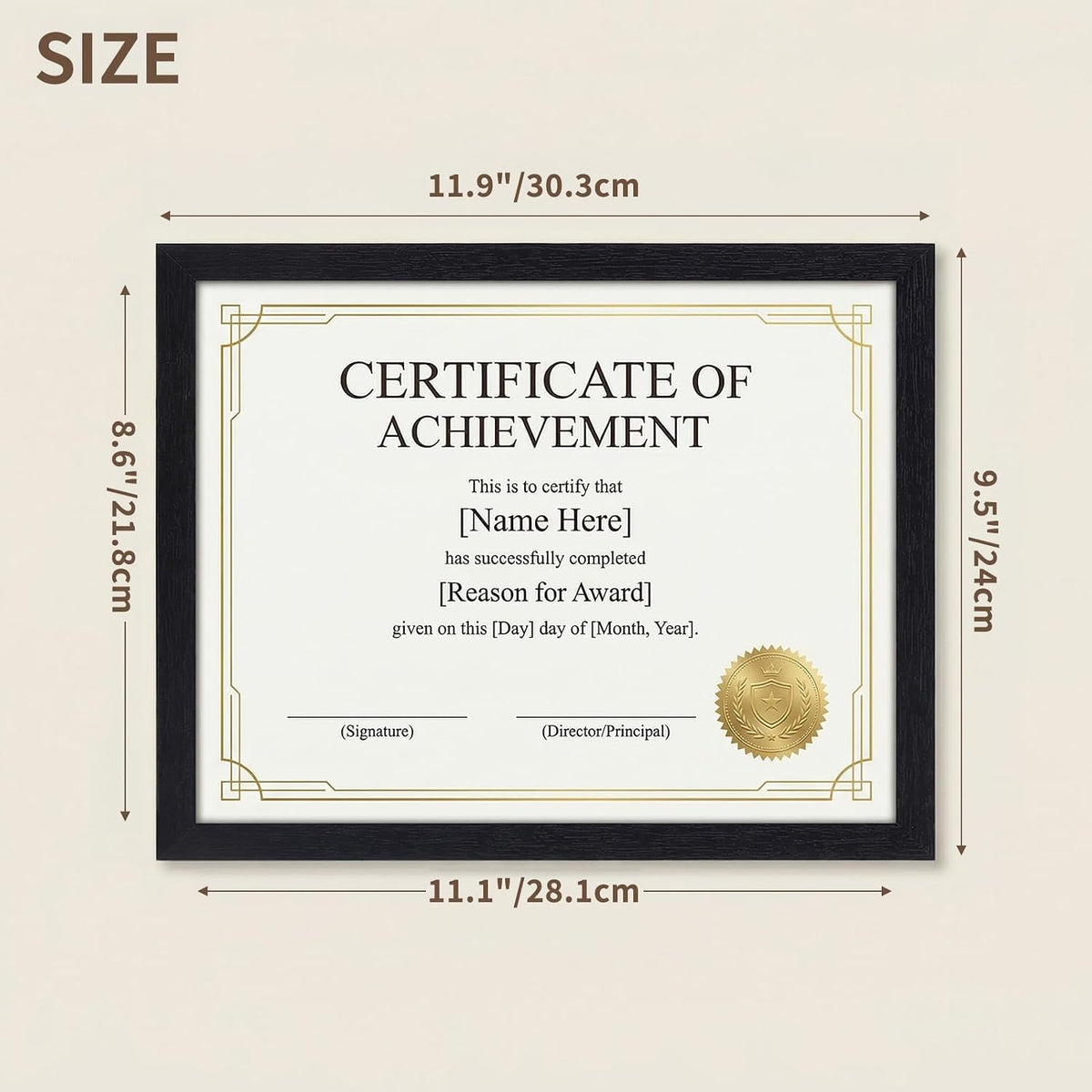 Edenseelake 8.5 x 11 Certificate Picture Frame 5 Pack, Black Diploma Frames