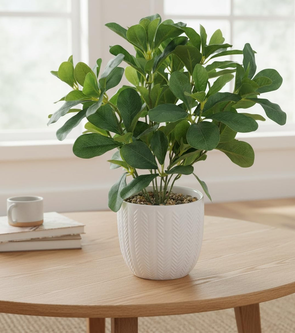 Artificial Potted Plant Leaves 16.9"