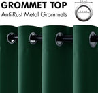 MIULEE Christmas Dark Green Blackout Curtains 96 Inches Long - Image 4