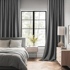 MIULEE Back Tab Grey Blackout Curtains 90 Inch Long 2 Panels Set - Image 2