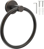 SetSail Towel Holder for Bathroom Wall Matte Black Towel Ring, 2 Pack