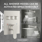 Shower Faucet Set Shower System Brushed Nickel, Push Button Diverter