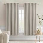 MIULEE Natural Back Tab Blackout Curtains 63 Inch Length 2 Panels Set by MIULEE