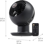 IRIS USA WOOZOO Air Circulator Fan with Remote, 5 Speeds, Quiet Fan, Black