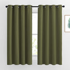 NICETOWN Blackout Olive Green Curtains 63 inches Long, Functional Blackout by NICETOWN