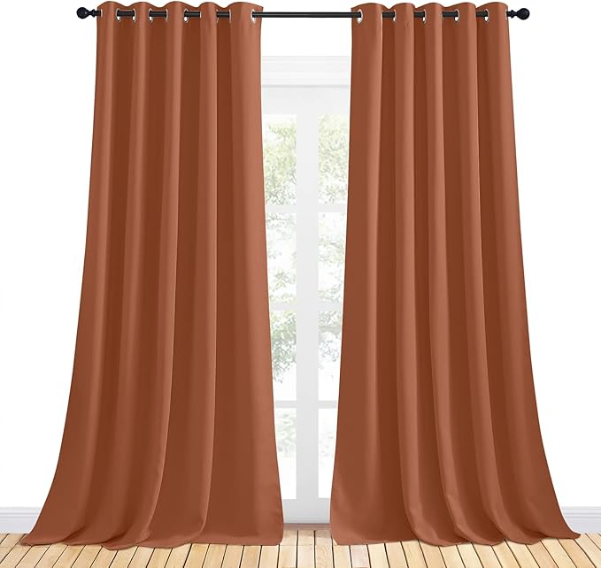 NICETOWN Thermal Insulated Burnt Orange Curtains - Image 2
