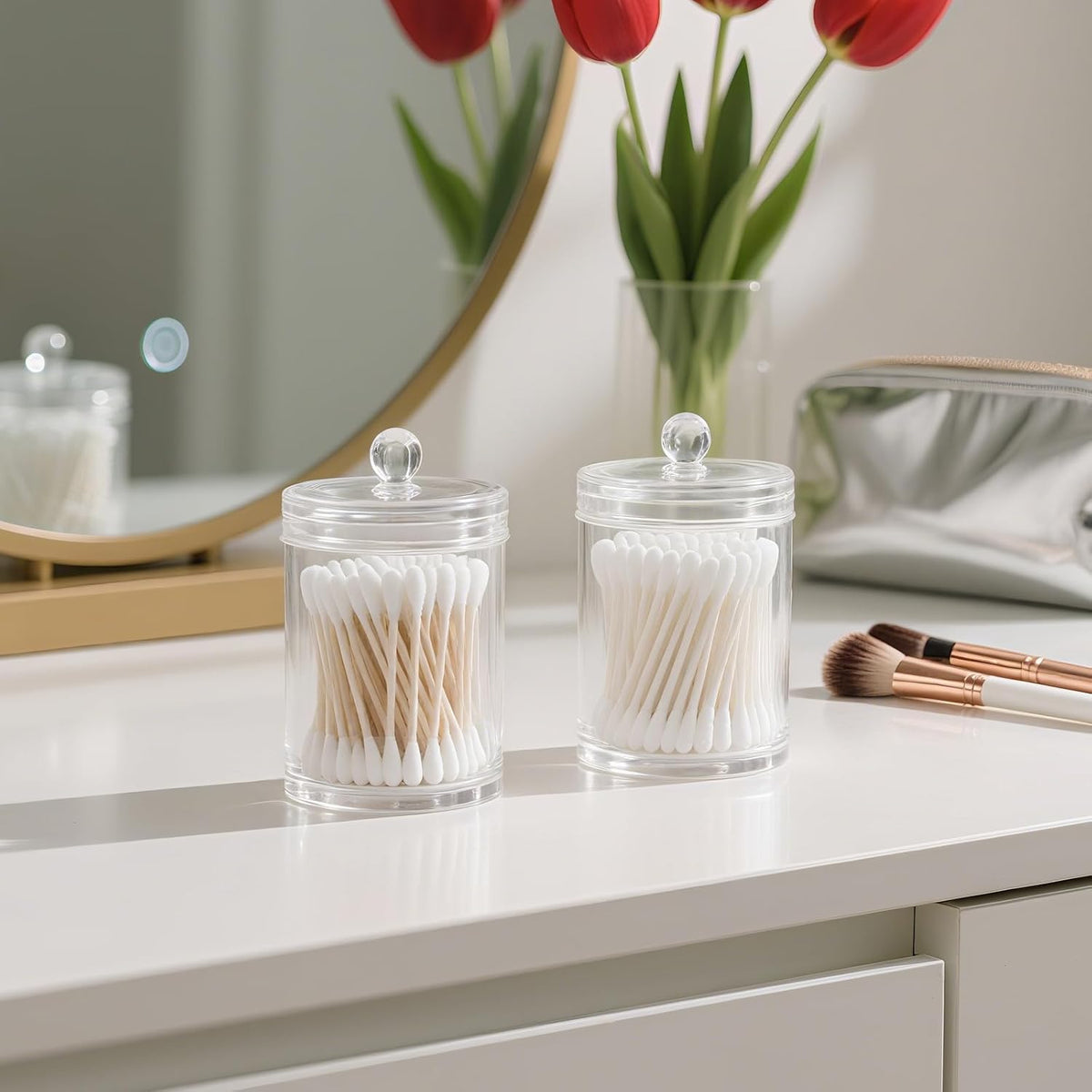 9 Pieces Teal Bathroom Accessories Set Gorgeous Gold Bathroom Set, Trash Can, Toilet Brush, Soap Dispenser, Toothbrush Holder, Soap Dish, Tumber, Qtip Holder, Tray, Sink Countertop Set