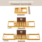 Premium Bathtub Tray Caddy, Expandable Bath Tray, Unique House Warming Gifts,Bamboo-New